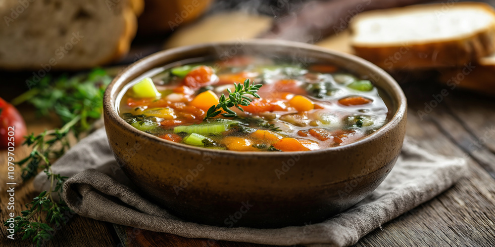 Vegetable Soup with Carrots, Tomatoes, and Leafy Greens