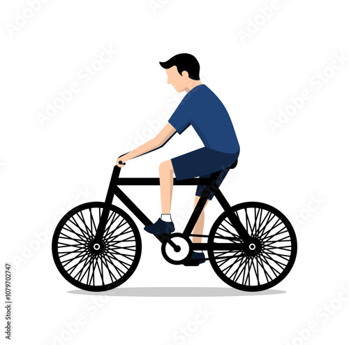 Man Riding Bicycle Design Illustration vector eps format suitable for your design needs logo illustration animation etc