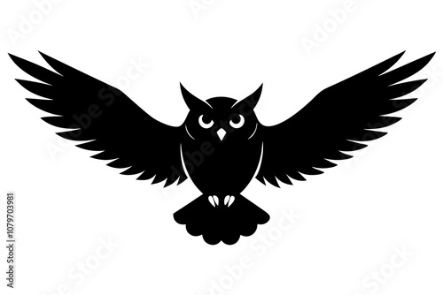 Owl in Flight | isolated vector illustration on white background