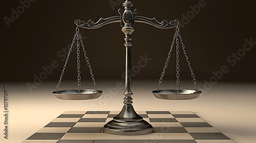 A scale with equal weights on both sides symbolizing balance and equality 
