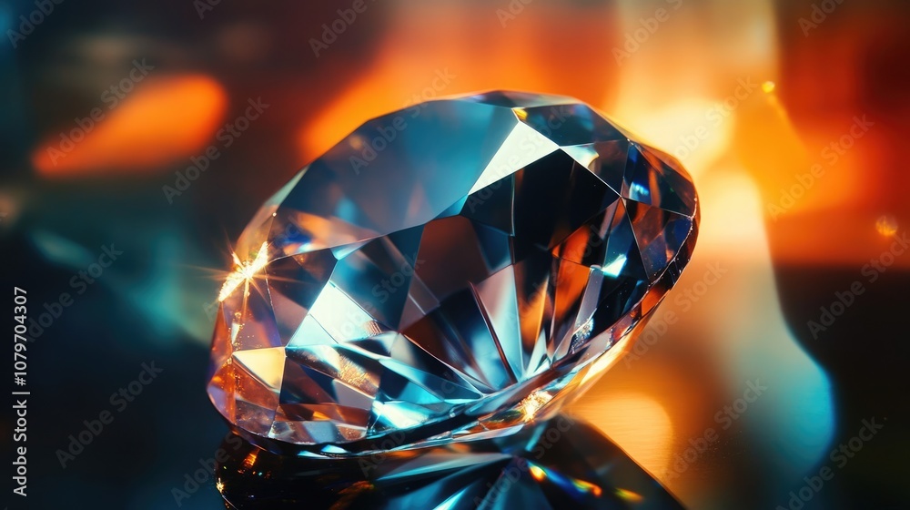 Sparkling Diamond on a Shimmering Background Sparkling Diamond on a Shimmering Background