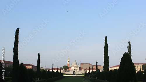 Venezia.Giardino all' italiana verso la basilica. Fondazione Giorgio Cini, Isola di San Giorgio Maggiore photo