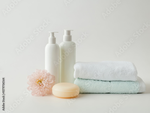 spa still life with towel and soap