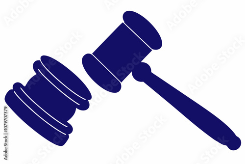 gavel vector silhouette on white background.