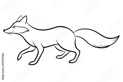 Fox Running | isolated vector illustration on white background