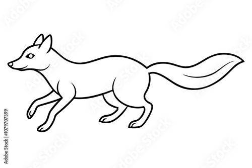 Fox Running | isolated vector illustration on white background