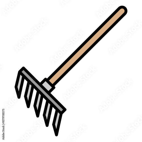 Illustration of Rake Filled Icon