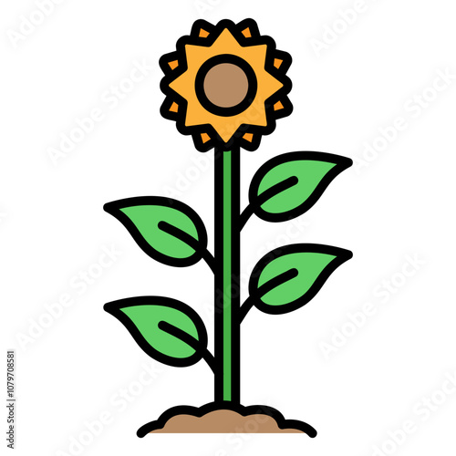 Illustration of Sun Flower Filled Icon