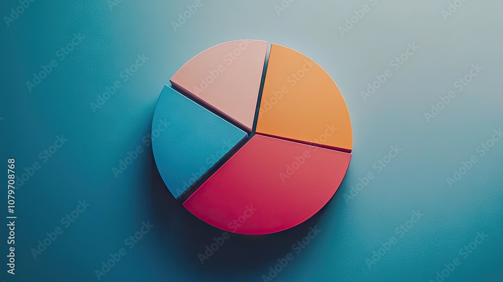 A pie chart with different segments clearly divided and labeled to represent various data categories A pie chart with different segments clearly divided and labeled to represent various data categories