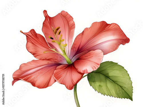 Hedysarum Watercolor Flower Nature Art photo