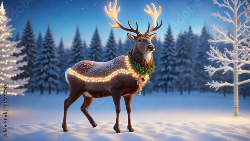 reindeer in the snow