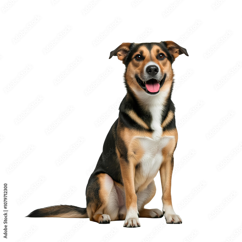 portrait of a dog smiling, dog isolated on transparent background 