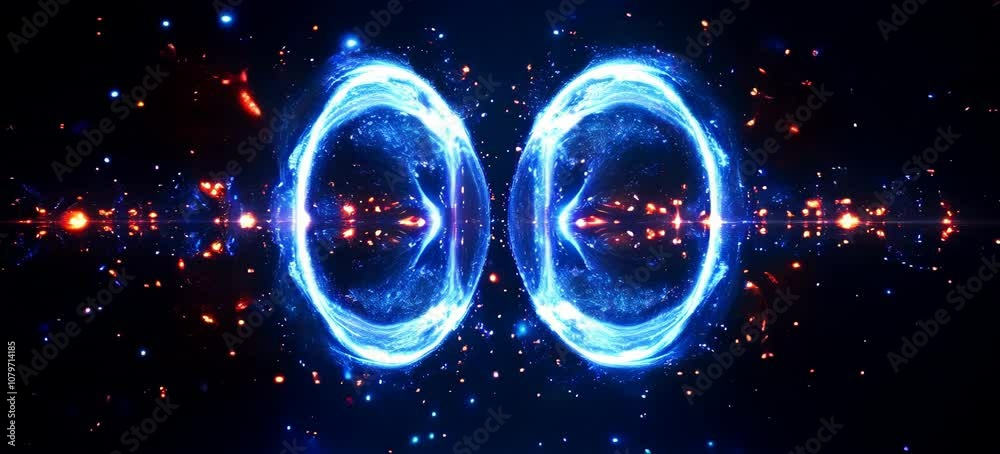 Magnet visual power Magnetic field physics science experiment. Gravity energy force. Generative video AI technology.	
