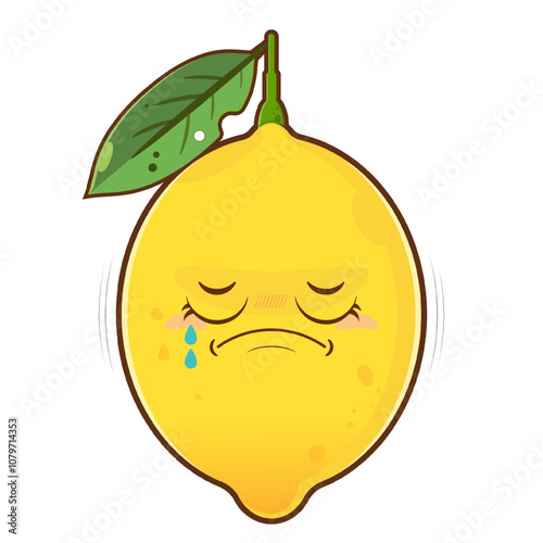 lemon crying face cartoon cute