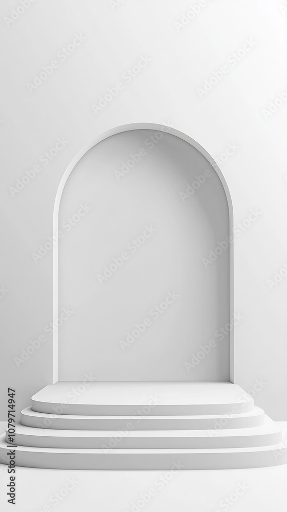 Elegant White Podium with Rounded Edges for Product Presentation or Display Elegant White Podium with Rounded Edges for Product Presentation or Display