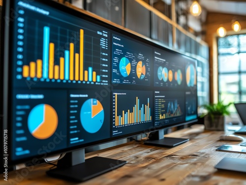 Generate an image of a boardroom presentation featuring highimpact data visuals photo