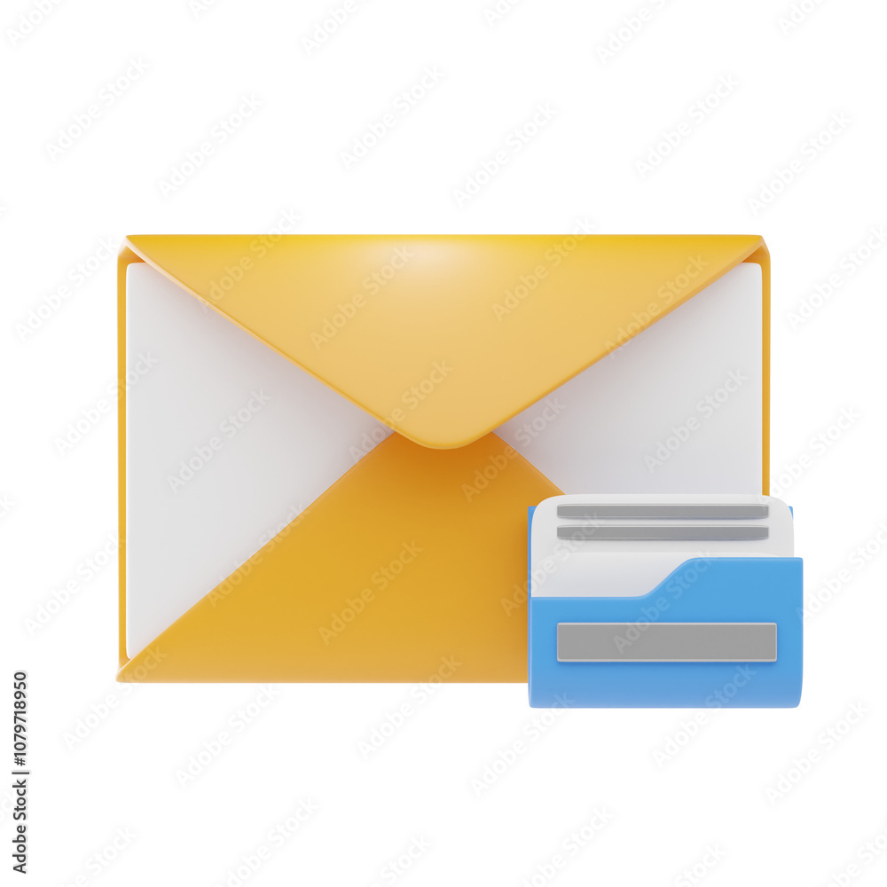 email folder 3d icon and illustration email folder 3d icon and illustration