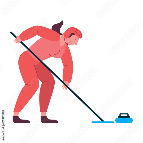 biathlete in curling competition