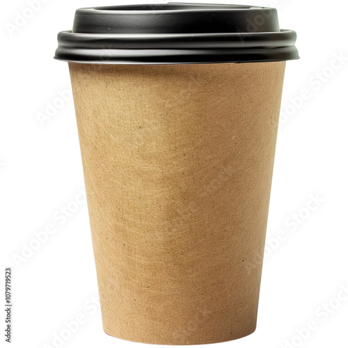 A coffee to-go cup with a lid isolated on a transparent background