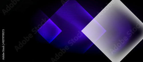 Dark neon colors with glass square shapes