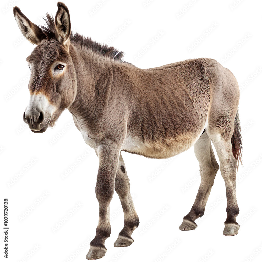 A donkey isolated on a transparent background A donkey isolated on a transparent background