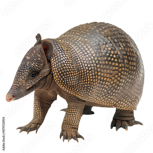 An armadillo isolated on a transparent background photo