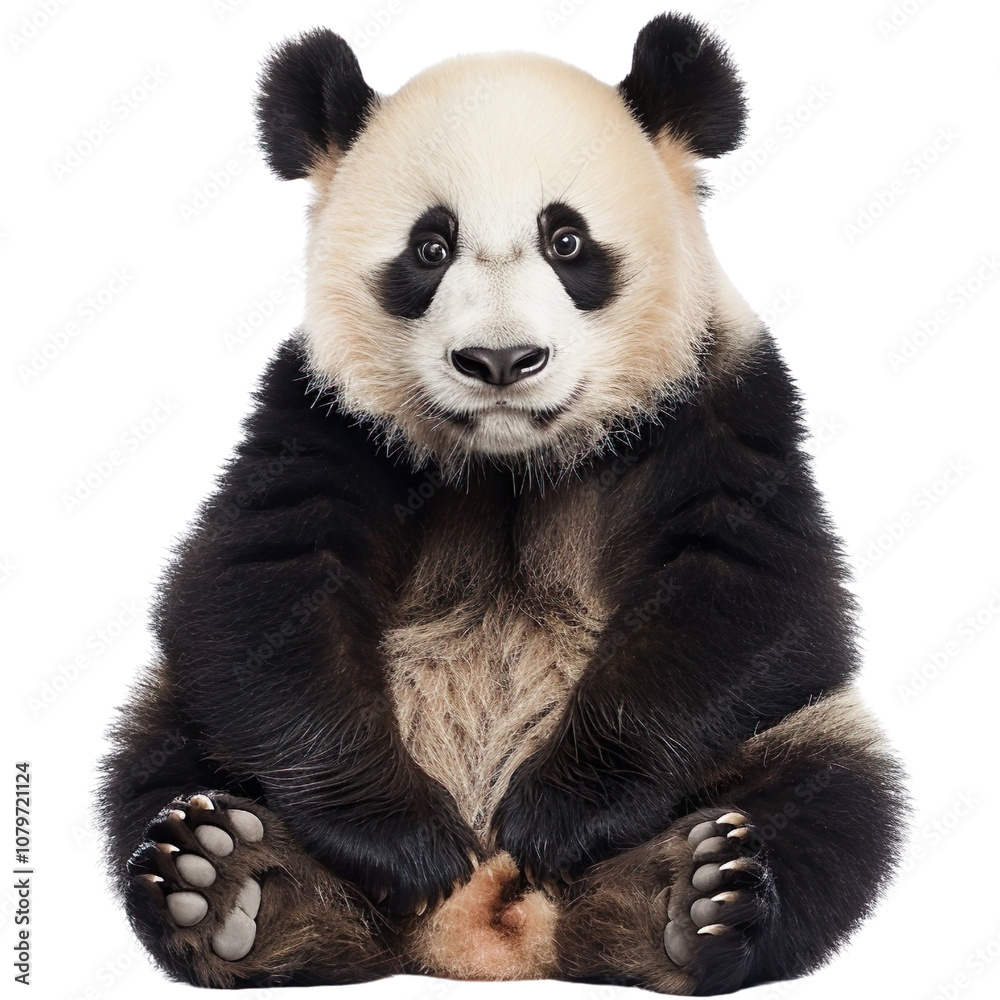 A panda isolated on a transparent background A panda isolated on a transparent background