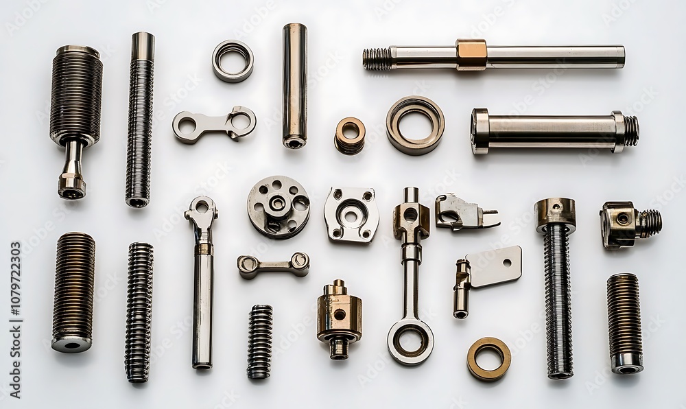 Auto motor mechanic spare or automotive component. new metal car part set. auto engine repair Auto motor mechanic spare or automotive component. new metal car part set. auto engine repair