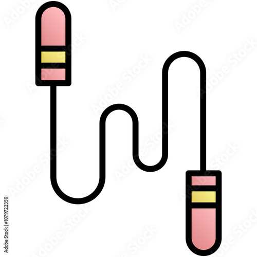 jumping rope vector black outline icon design