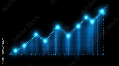 Create a visual projection of future market trends, using shaded line graphs