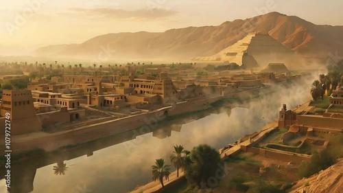 A view of the ancient city of Ur in Mesopotamia,