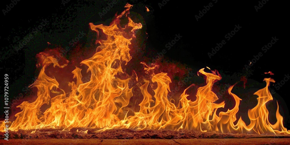 Fototapeta premium Stunning Fire Silhouette Photography with Transparent Backgrounds for Flames and Fire Wallpaper Designs
