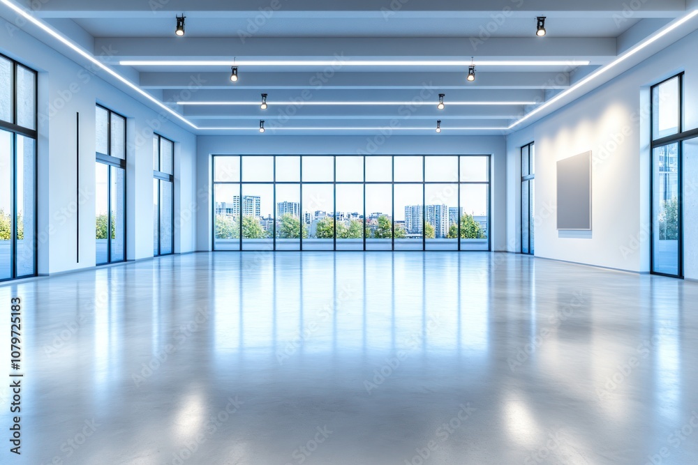 Blue Concrete Studio with Soft Light and Perspective Effect Blue Concrete Studio with Soft Light and Perspective Effect