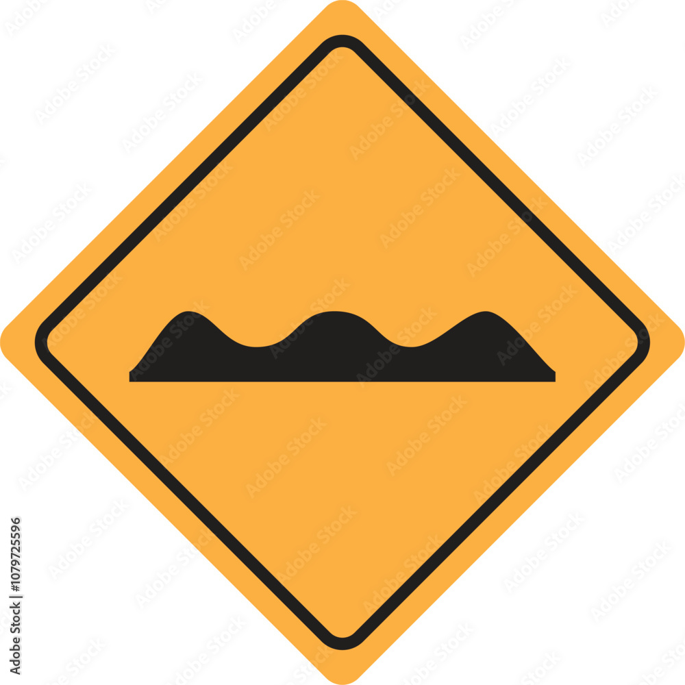 Speed bump traffic sign on white background. Speed bump traffic sign on white background.