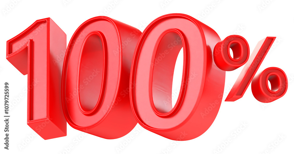 100 Percent Off Sale Red Number 3D 100 Percent Off Sale Red Number 3D