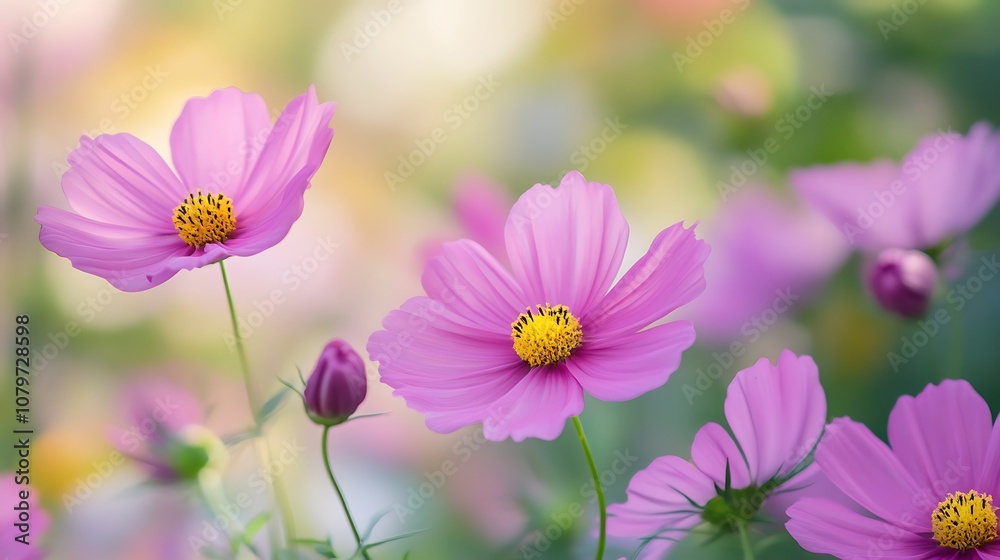 Cosmos flowers in the garden, Cosmos flowers blooming in the garden Cosmos flowers in the garden, Cosmos flowers blooming in the garden