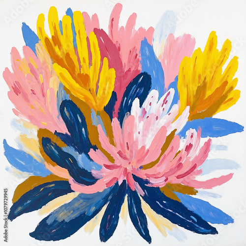 Striking Abstract Bold Floral Bouquet Illustrations