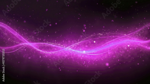 Christmas holiday purple light trails with snowflakes photo