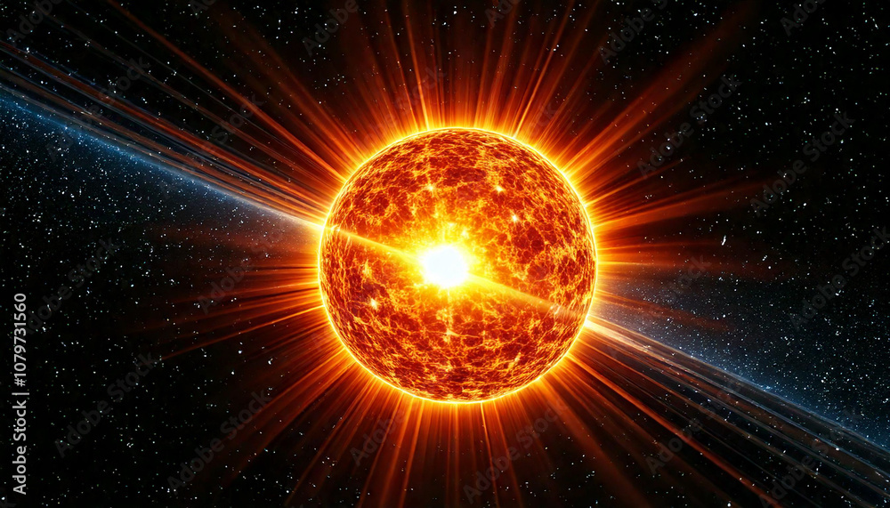 starburst in space with planets