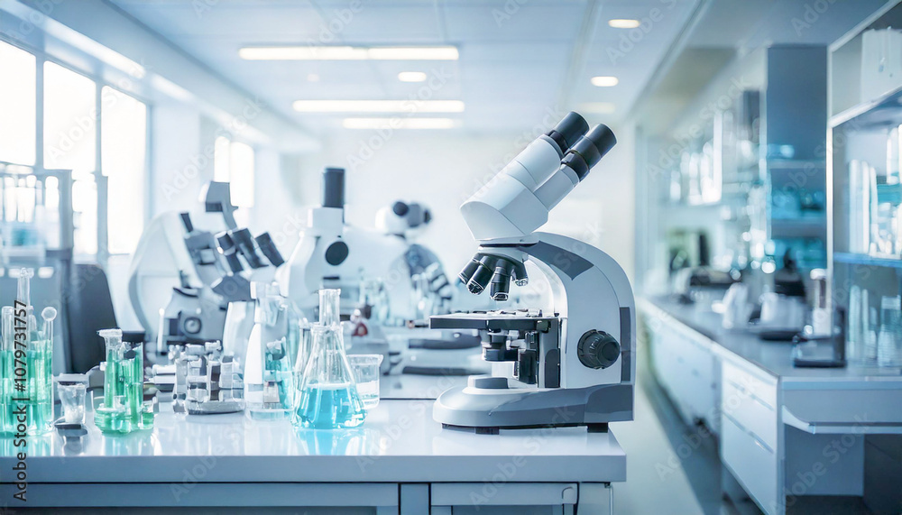 Science and laboratory research with microscopes Medical background
Science and laboratory research with microscopes Medical background