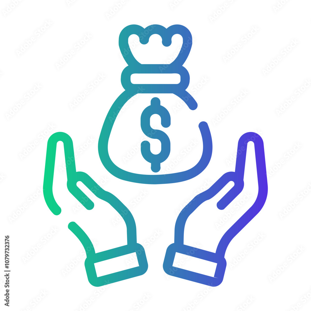 salary Line Gradient Icon salary Line Gradient Icon