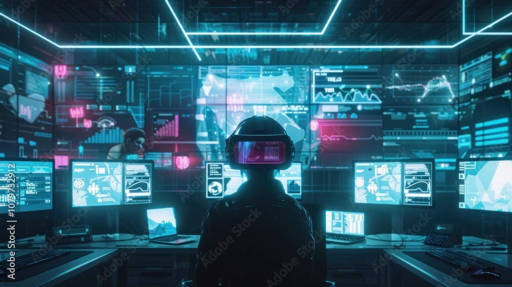 Cyberpunk Hacker in a Virtual Reality World Cyberpunk Hacker in a Virtual Reality World