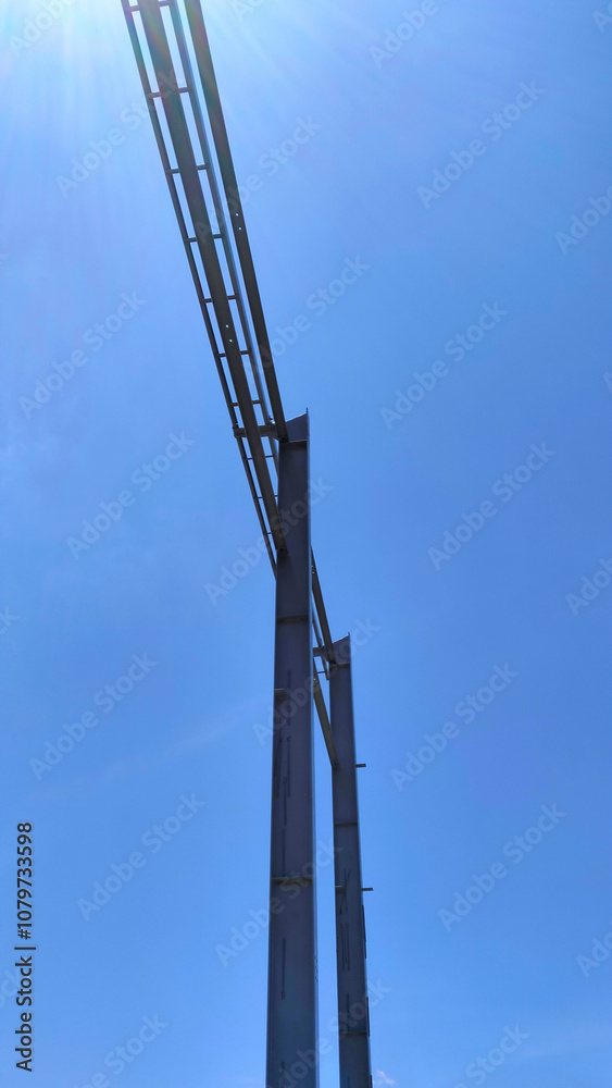 construction site with crane and blue sky construction site with crane and blue sky