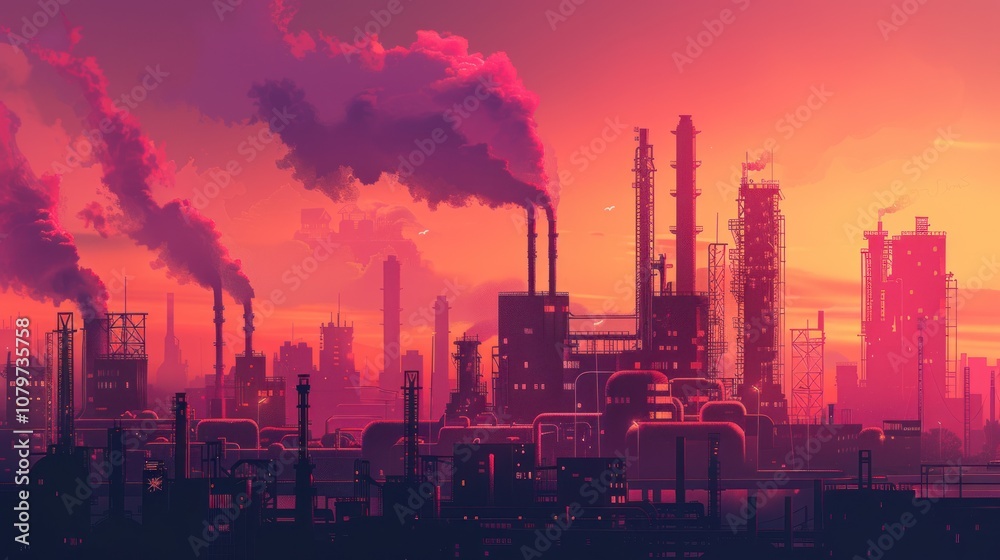 Industrial Sunset Skyline