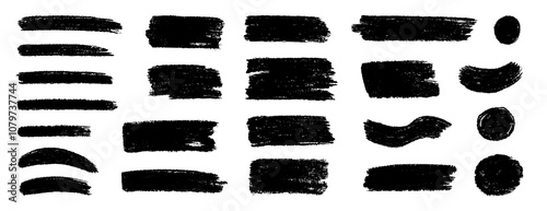 Brush box paint background text banner. Brush paint stroke for text box square frame. Vector hand drawn frame background set for highlight design graphic element. Square banner stroke vector