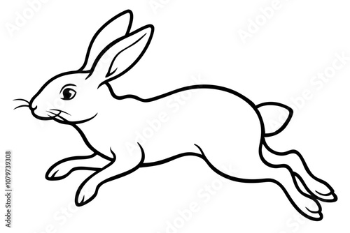 Rabbit Jumping | isolated vector illustration on white background