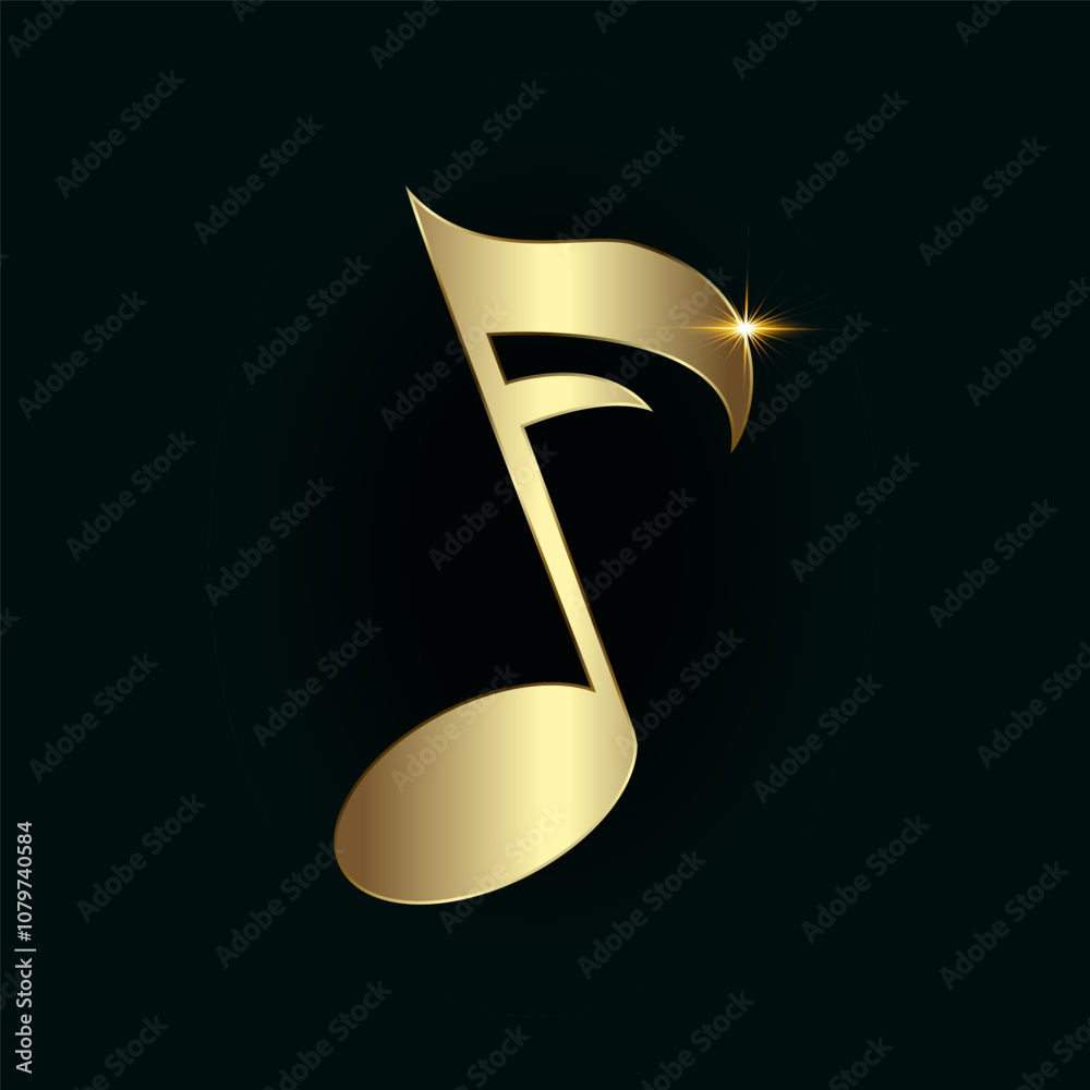 A Luxury Musical note icon is on dark background. Musical key symbol. Musical note symbol vector illustration A Luxury Musical note icon is on dark background. Musical key symbol. Musical note symbol vector illustration