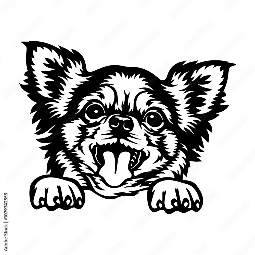 Peeking Chihuahua - Dog lover owner gift - Dog cut file - Peeking Dog Cut Stencil Peeking Chihuahua - Dog lover owner gift - Dog cut file - Peeking Dog Cut Stencil