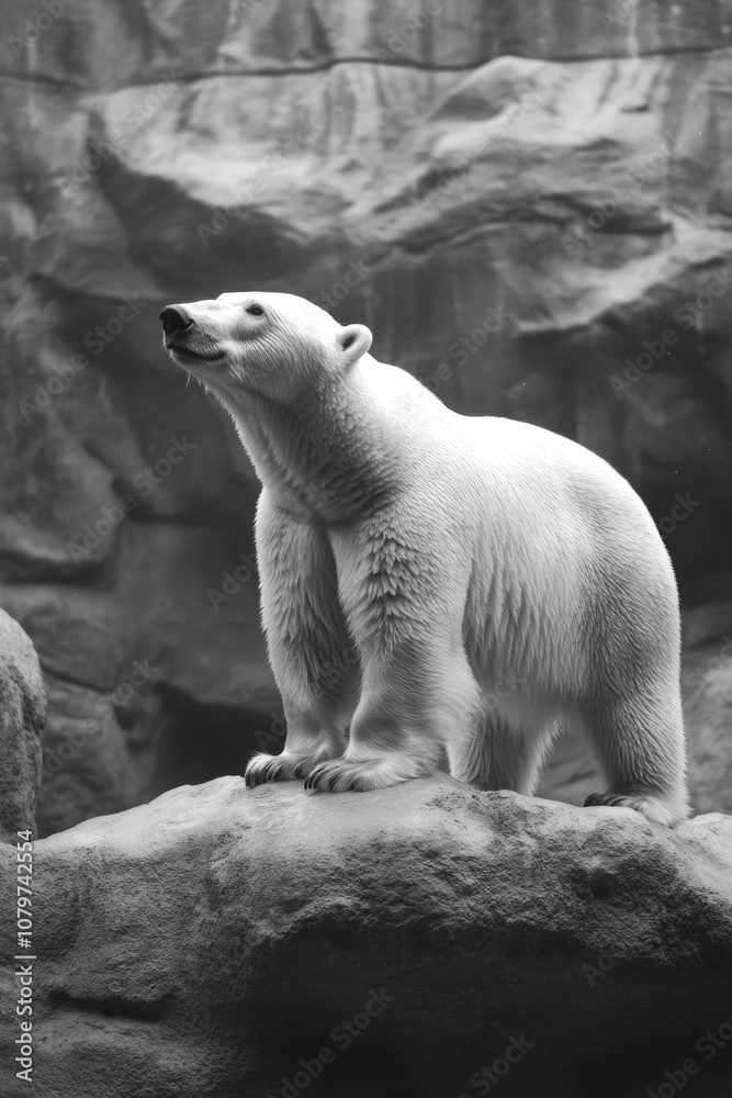 Obraz premium Polar bear on rock