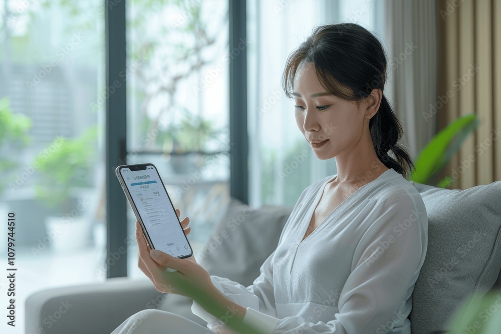 Asian businesswoman using smartphone for 2FA login to laptop enhancing secure online identity verification and cyber protection Asian businesswoman using smartphone for 2FA login to laptop enhancing secure online identity verification and cyber protection